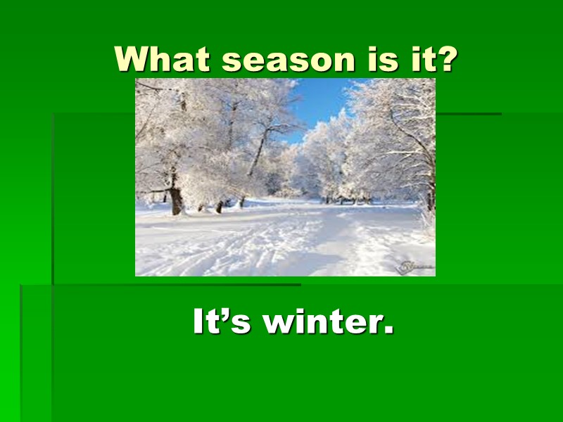 What season is it? It’s winter.